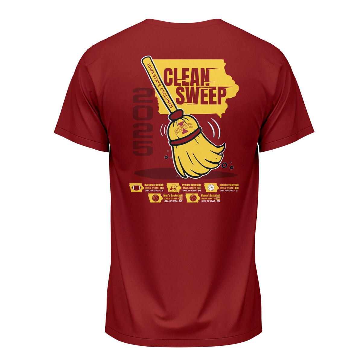 Champion® Clean Sweep I-State Cardinal Two-Sided T-shirt